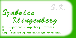 szabolcs klingenberg business card
